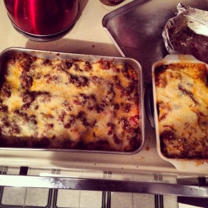 His and hers lasagna!