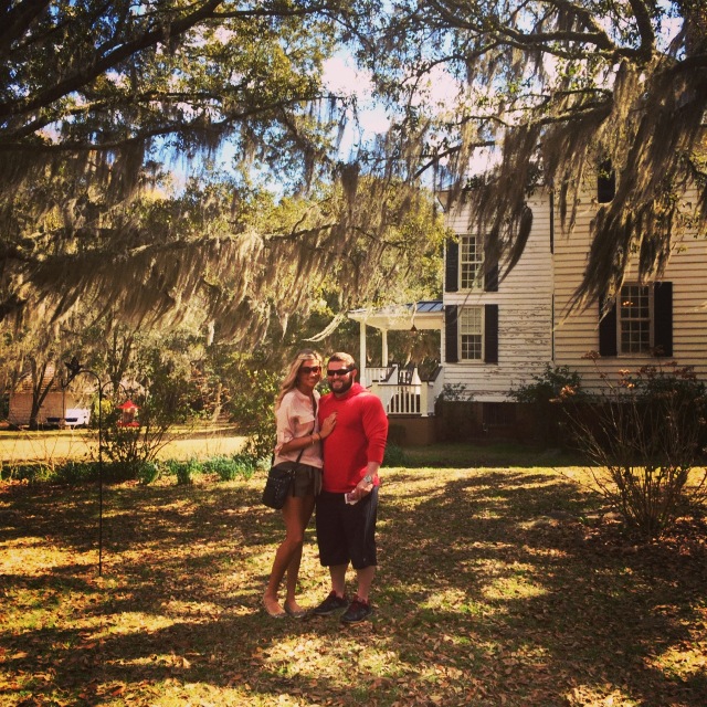My love and I amongst the Spanish Moss.
